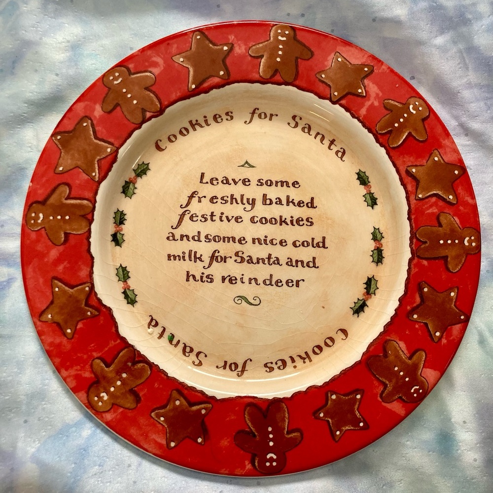 Christmas “Cookies for Santa” Ceramic Collectible Plate Vintage 1970’s